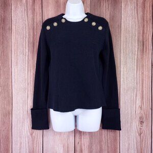 Faherty Womens Medium Mulino Wool Cashmere Sweater Navy Blue